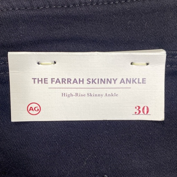 AG The Farrah High Rise Skinny Ankle Jeans in Super Black Size 30 NWT - Picture 4 of 8